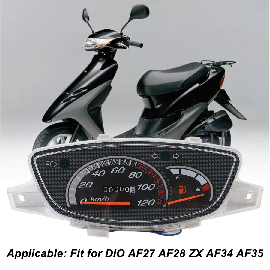 Hilitand Motorrad Tachometer mit Kilometerstand und Kraftstoffanzeige in Schwarz für DIO AF27 AF28 AF34 AF35 - Bild 4