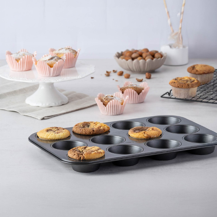 Dr. Oetker Muffinform Classic, 12er, Schwarz, Keramik, Antihaftbeschichtung, Rund - Bild 2