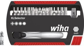 Wiha Bit Set XLSelector Standard 25 mm, 16-teilig, gemischt mit Bitratsche 1/4" C6,3, multicolor - Bild 1