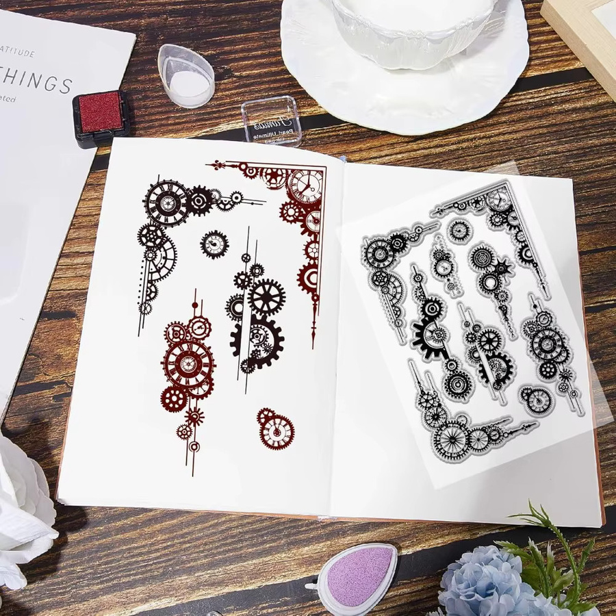 Gear Clear Stamps Uhren transparente Stempel für Journaling, Scrapbooking und DIY-Dekoration - Bild 4