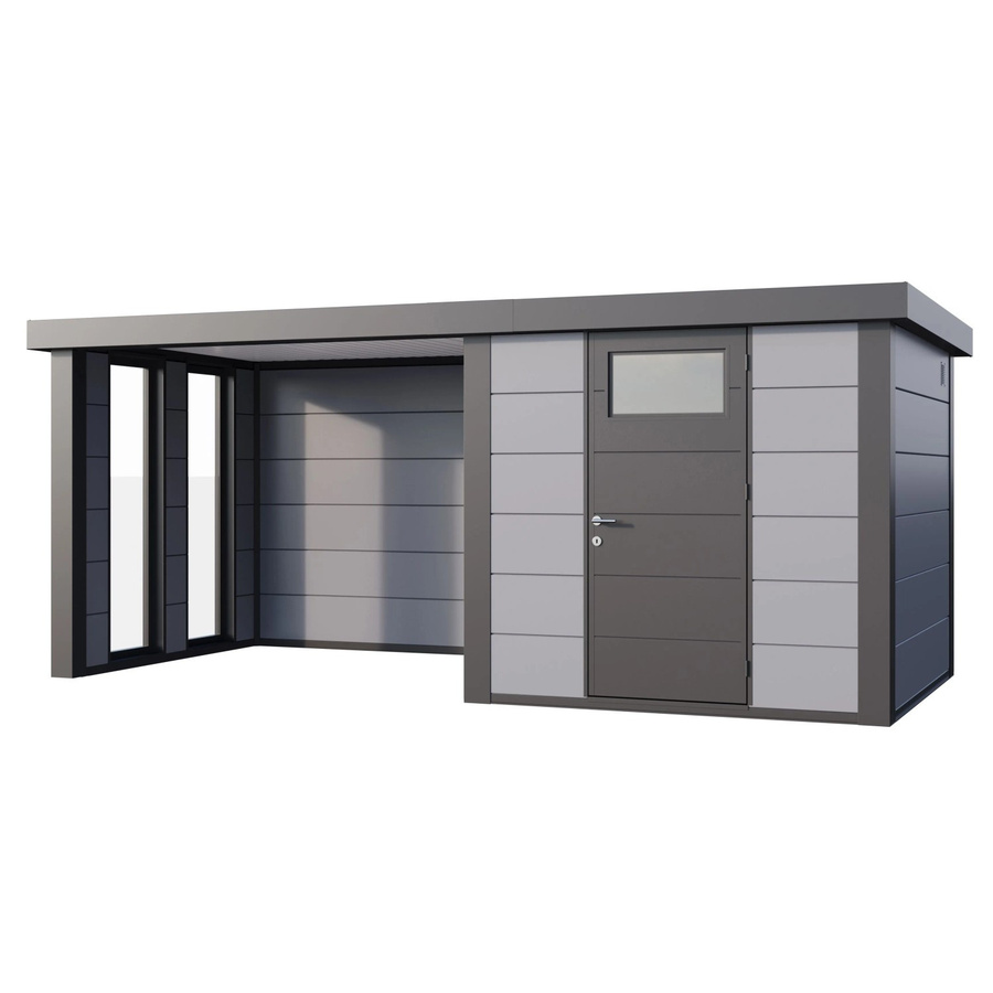 Telluria Gerätehaus Classico in Grau mit Lounge S Links und Fenster, B/H/T: 542 x 219 x 258 cm - Bild 2