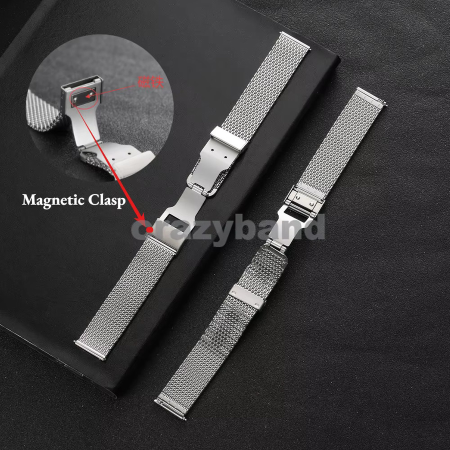 crazyband Uhrenarmband Milanese, Edelstahl, Silber, Unisex - Bild 2