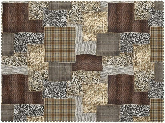 JMG Household Supplies Leoparden-Patchwork-Tischdecke mit Gepardenmuster in Multicolour, B/B: 100 x 140 cm - Bild 1