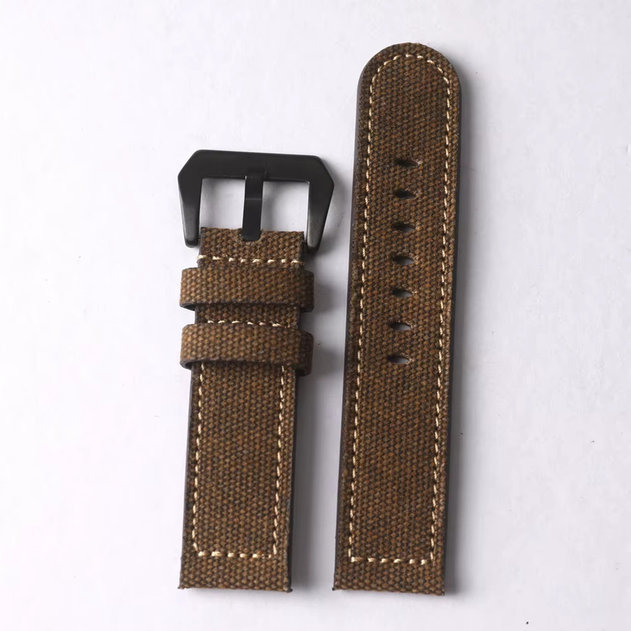 Raystray Uhrenarmband Canvas-Leder, Herren, 20 22 24 mm - Bild 2