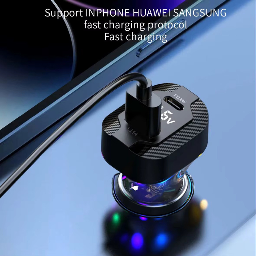 Schnellladeadapter für das Auto mit USB-C Anschluss 30W in Schwarz für 12V und 24V Fahrzeuge - Bild 5