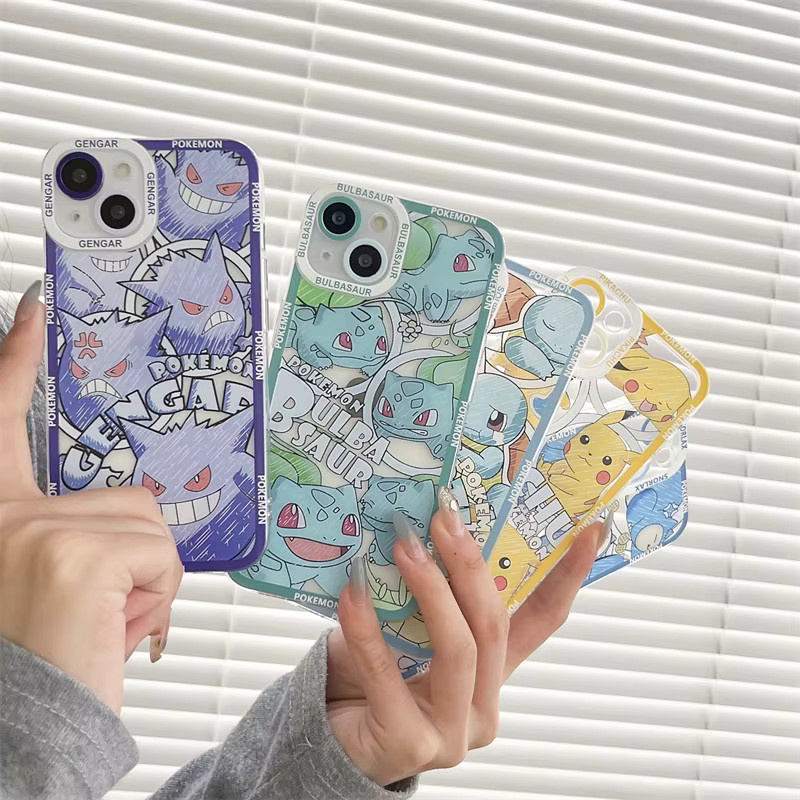 Transparente Handyhülle mit Cartoon-Gengar Design für Apple iPhone 17 AIR 16E 15 14 13 12 Pro Max Plus Mini - Bild 1