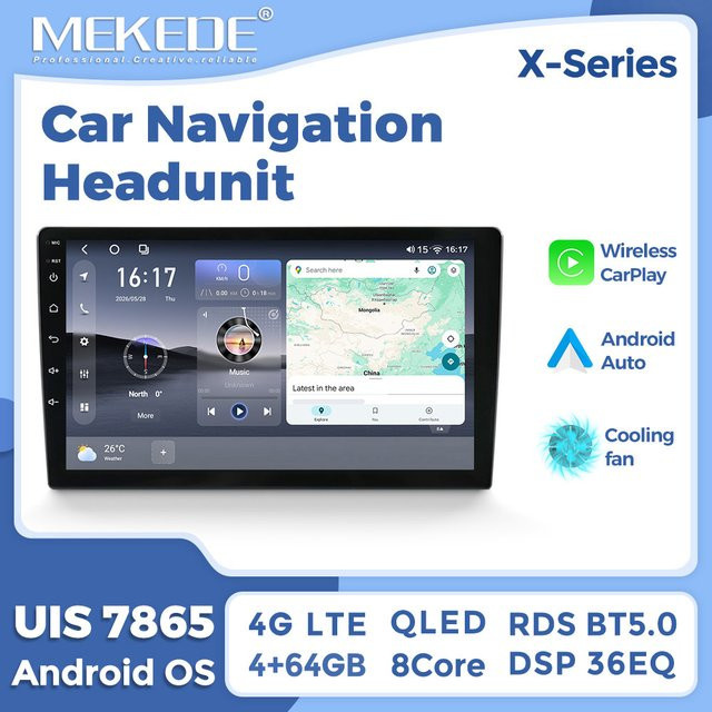 NAVIFANS Universelles Android 2Din Autoradio mit 9 Zoll Display, WIFI und GPS Multimedia-Player in Schwarz für VW, Kia, Hyundai, Nissan und Toyota - Bild 1