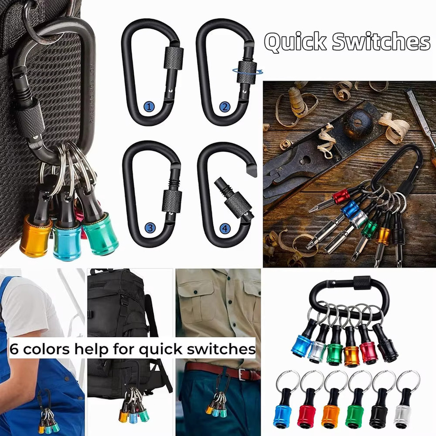 LUCHSHIY 6-teiliges Set Sechskantschaft Schraubendreher Kopf Halter und Verlängerungsstangen als Werkzeug-Adapter-Set - Bild 4