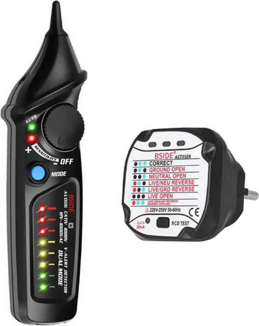 BSIDE Schaltkreis-Sicherheitsprüfungsset AVD06 mit Spannungsdetektor, Steckdosentester, RCD-Test, NCV und Durchgangsprüfung zur Neutral- und Live-Drahtprüfung - Bild 1