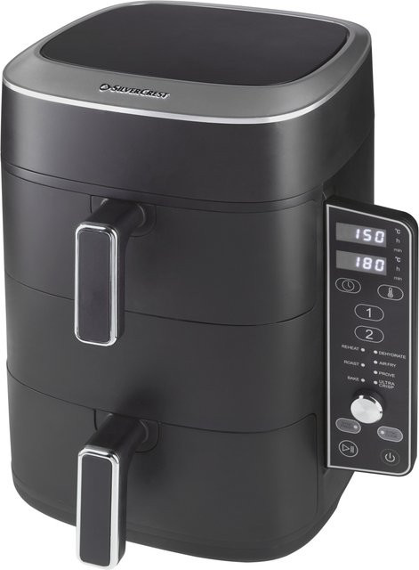 SILVERCREST Tower Air Fryer SHFDV 2470 A1 Dual Zone in Schwarz mit 2x 4,75 l Fassungsvermögen - Bild 1