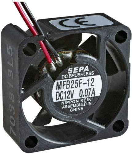SEPA MFB25F12 Axiallüfter 12 V/DC, Schwarz, B/T/H: 25 x 25 x 10 mm - Bild 1