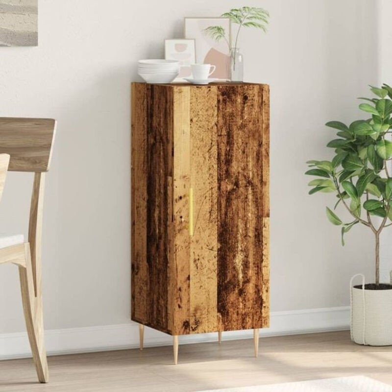 Vidaxl Sideboard in Altholz-Optik Braun im Industrial Retro Design aus Holzwerkstoff und Metall, B/T/H: 34,5 x 34,5 x 90 cm - Bild 1