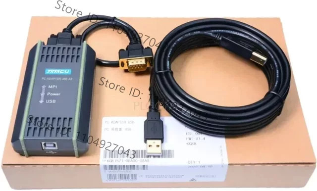 Siemens PC-Adapter USB A2-Kabel für S7-200/300/400 PLC DP PPI MPI Profibus 6GK 1571-0BA00-0AA0 Schwarz - Bild 1