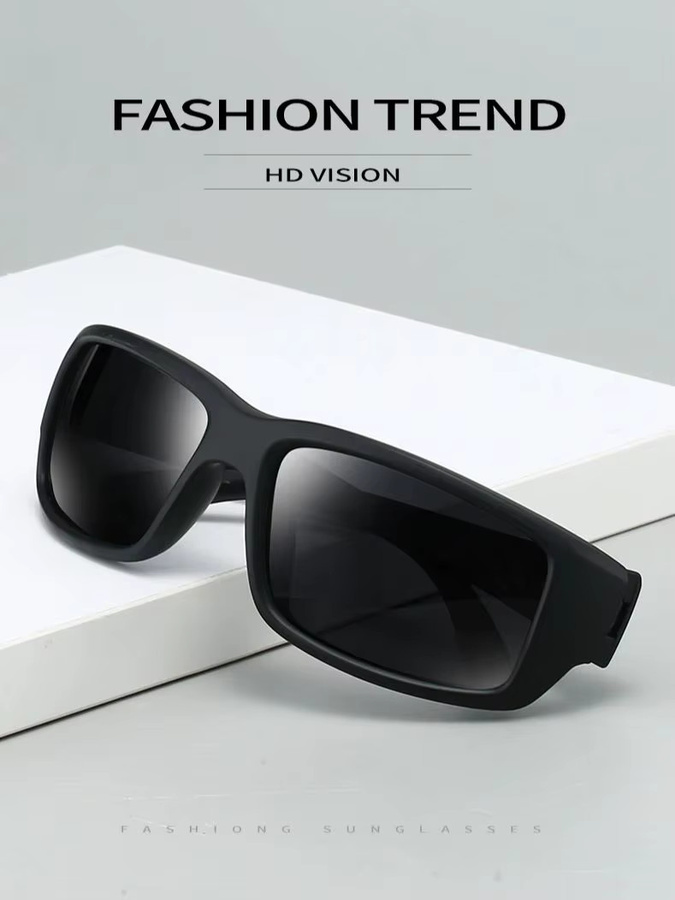 Karos Sonnenbrille, Vollrand, rechteckig, Schwarz, Unisex, polarisiert - Bild 4