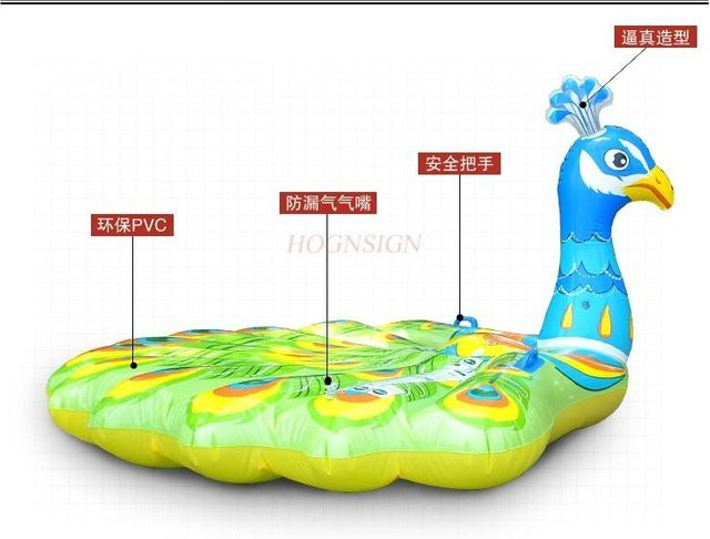 Binchi Outdoor Product Aufblasbarer Pfau, Wassertier, ab 3 Jahren - Bild 1