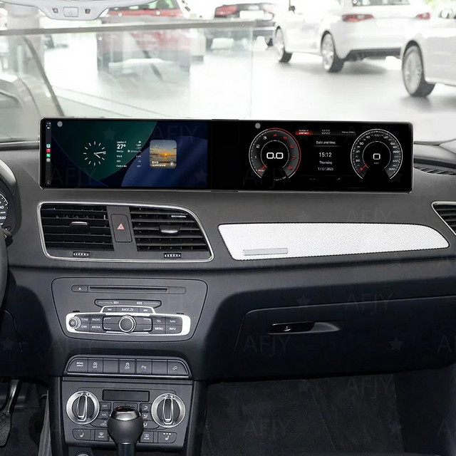 YANFU Android 13 Dual-Screen Autoradio für Audi Q3 2013-2019 mit 12,3 Zoll Display, GPS, WIFI und Carplay in Schwarz - Bild 1