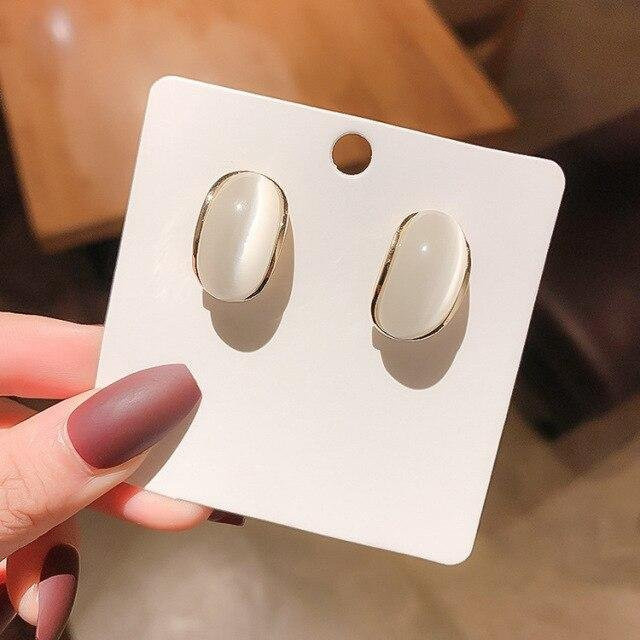 Ohrstecker Opal, Weiß, Kupferlegierung, Damen - Bild 1