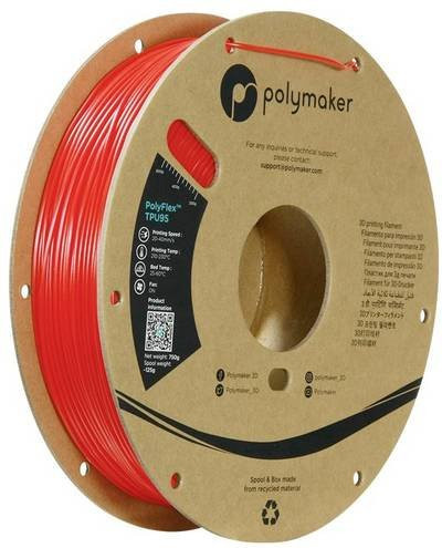Polymaker PolyFlex TPU-95A Filament flexibel 1.75 mm Rot 750 g - Bild 1