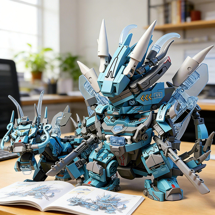 Linyi toy Mecha Mechanische Maschine Stadtgebiet Gebäude Bausteinset - Bild 6