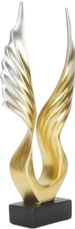 Tooarts Abstrakte Flügel Skulptur Modernes Design aus Kunstharz in Gold zur Dekoration - Bild 1