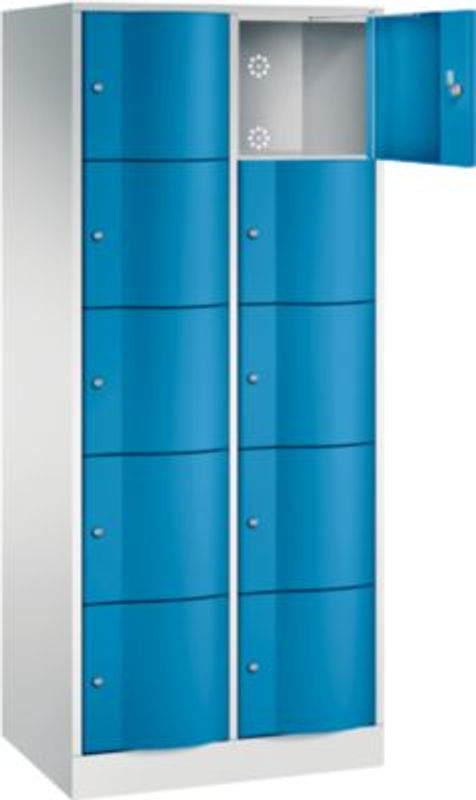 C+P Schließfachschrank Resisto mit 2 Abteilen und 10 Fächern, Farbe: Lichtgrau/Lichtblau, B/T/H: 77,2 x 54,0 x 195,0 cm - Bild 2