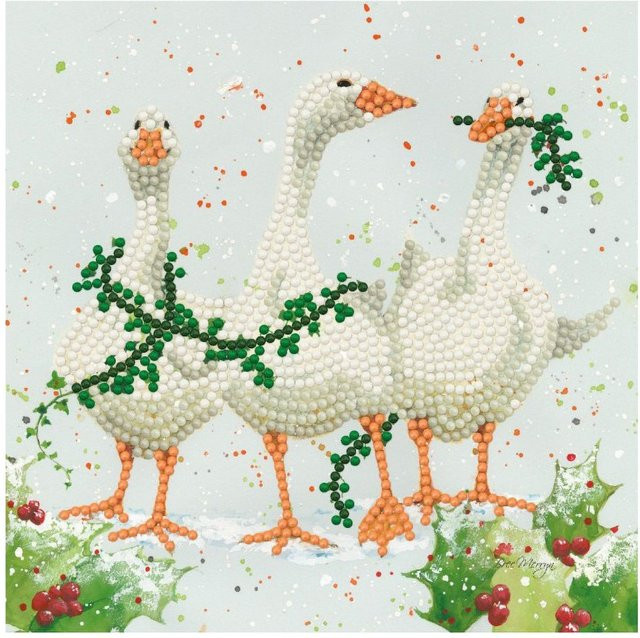 Maxi-Karten-Set Diamonds Christmas Geese - Bild 1