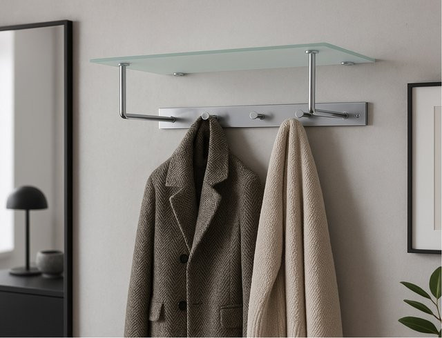 Metallgarderobe Catalina von Möbel direkt online in Alufarben mit Glas und Metall, B/T/H: 61,0 x 30,0 x 30,0 cm - Bild 1