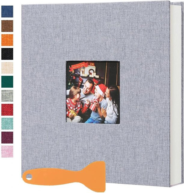 Selbstklebendes Fotoalbum in Grau mit 20 Blatt und 40 Seiten für deine persönlichen Erinnerungen an Baby, Familie, Hochzeit oder Jahrestage - Bild 1