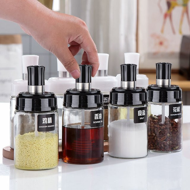 Gewürzflasche aus Glas mit integrierter Gewürzbox in Transparent, Set mit Gewürztankkontrolle - Bild 1