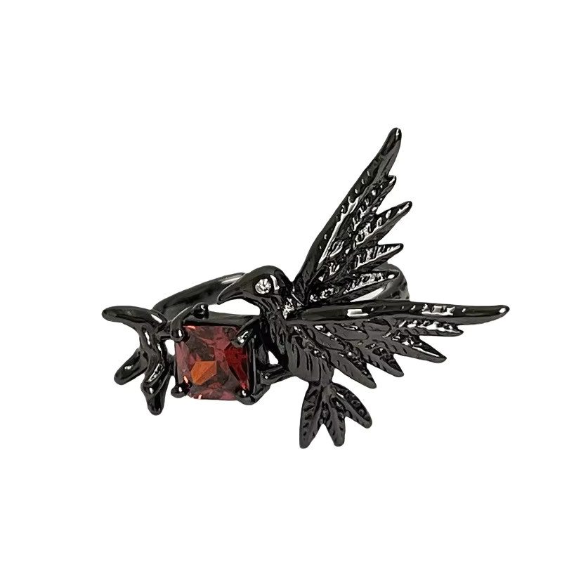 imixlot Ringe, Schwarz, Punk, Kristall, Unisex - Bild 4