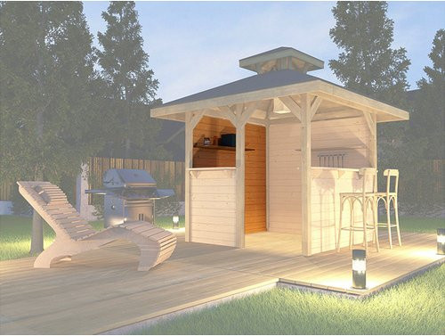 WEKA Wandelement für Gartenlaube Paradies aus Holz in Beige, Höhe: 210,0 cm, Breite: 94,0 cm - Bild 2