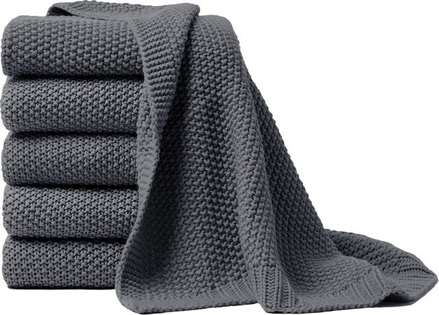 H.G. Hahn Strickdecke Wohndecke in Grau im Rustic-Design - Bild 1