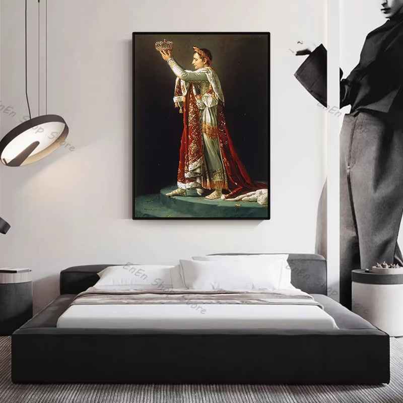 Potdemiel Napoleon Bonaparte Portrait Leinwand Crossing The Alps Krönung von Napoleon I Wandbild Mehrfarbig - Bild 2