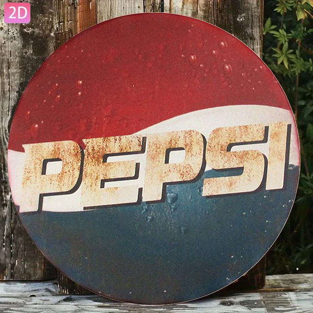 Pepsi Vintage Metallschild im Retro-Design als runde Wandkunst für Bar und Café, Mehrfarbig, Durchmesser: 20 cm - Bild 1