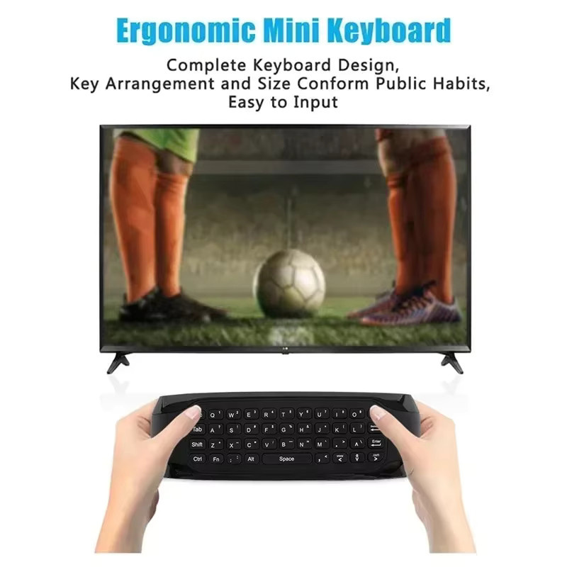 Luxuglow G7BTS Bluetooth-Tastatur 5.0 mit Gyroskop Air Mouse und IR-Lernfunktion, Mini-Tastatur mit Hintergrundbeleuchtung für Smart TV Box und PC, Schwarz - Bild 3