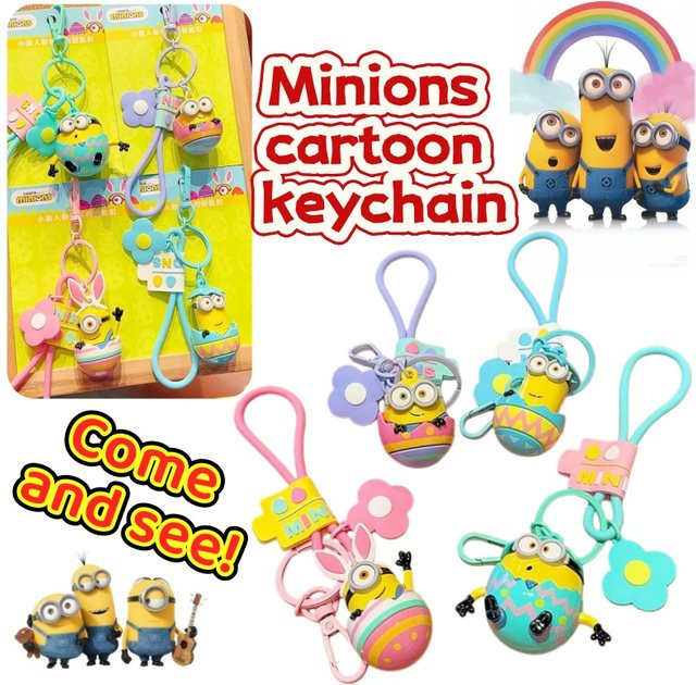 Minions Bunter Schlüsselanhänger, Cartoon-Paar-Rucksackanhänger - Bild 1