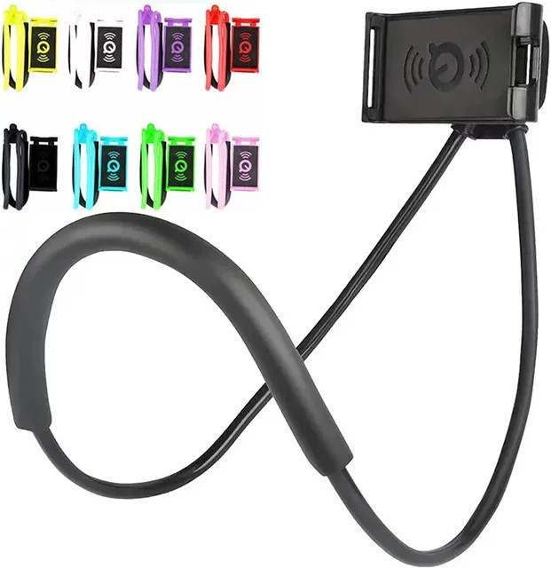 Drehbarer Hals-Handyhalter für Smartphones in Schwarz mit 360-Grad-Funktion - Bild 1
