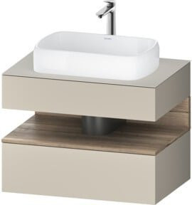 Duravit Waschtischunterschrank Qatego Beige Matt mit 1 Schublade, Wandmontage, B/T/H: 80 x 55 x 60 cm - Bild 1