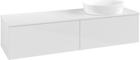 V&B Waschtischunterschrank Antao ohne Frontstruktur in Weiß glänzend lackiert, B: 160 cm, T: 50 cm - Bild 1