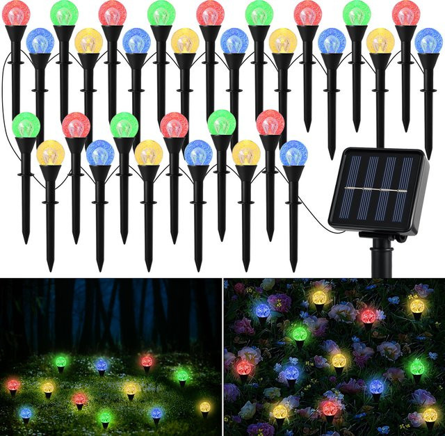 Leclstar Solar Bubble Ball Lichterkette mit 30 LED in Multicolour, Wasserdichte Solar-Gartenbeleuchtung für Terrasse und Garten - Bild 1