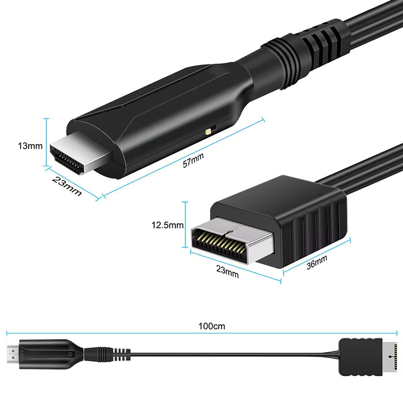 Sony PlayStation PS1 PS2 zu HDMI Konverter Kabel für HDTV in Schwarz zur Videoübertragung in 720P und 1080P (PAL/NTSC) - Bild 6