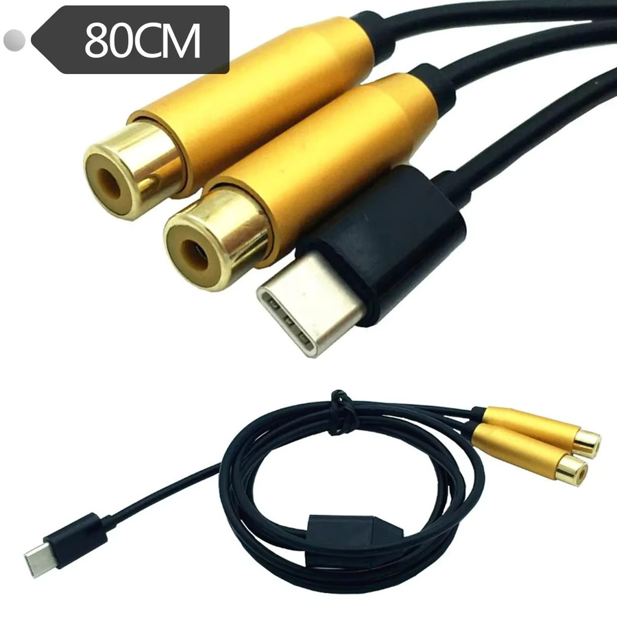 MACDOT USB-C auf 2 Dual RCA Adapter Kabel für Video und Audio Signal Konverter - Bild 3