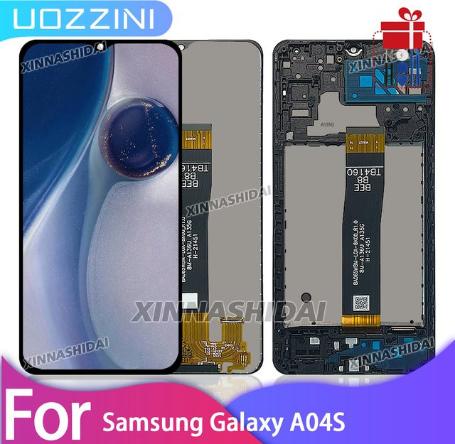 uozzini LCD-Display mit Touchscreen-Digitizer und Rahmen für Samsung Galaxy A04S in Schwarz - Bild 1