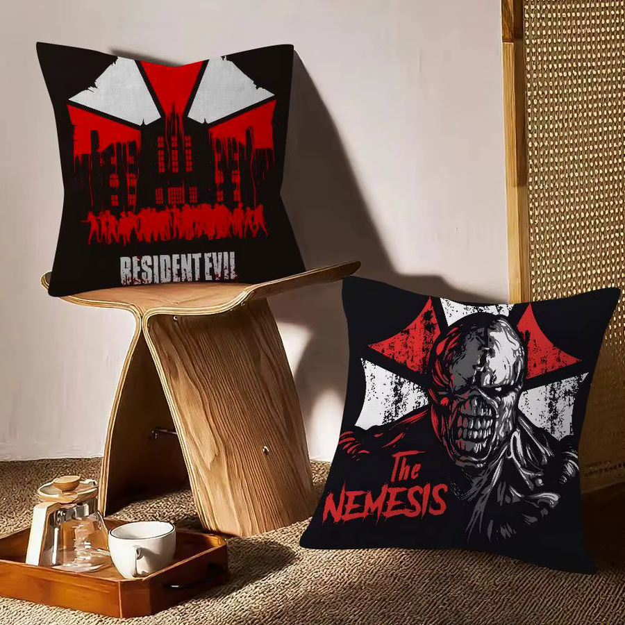 Dekoratives Kissen mit Resident Evil Requiem Motiv, personalisierter Bildtext, Mehrfarbig, B/T/H: 45 x 45 x 45 cm - Bild 4