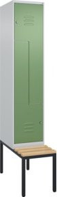 C+P Z-Spind Classic PLUS Sitzbank mit 2 Fächern und Zylinderschloss, Buche-Hartholz, B/T/H: 212,0 x 40,0 x 81,5 cm - Bild 1