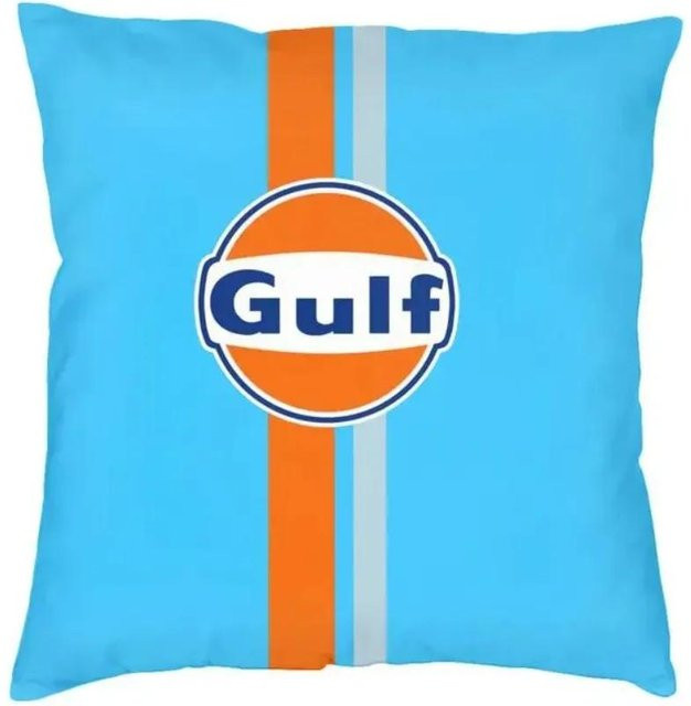 MHGNG Kissenbezug mit Gulf Racing-Logo, quadratisch, Blau, B/B: 45,7 x 45,7 cm - Bild 1