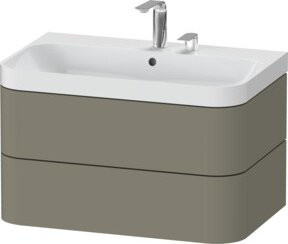 Duravit Möbelwaschtisch Happy D.2 Plus in Grau mit 2 Schubladen, Wandhängend, B/T: 77,5 x 49 cm - Bild 1