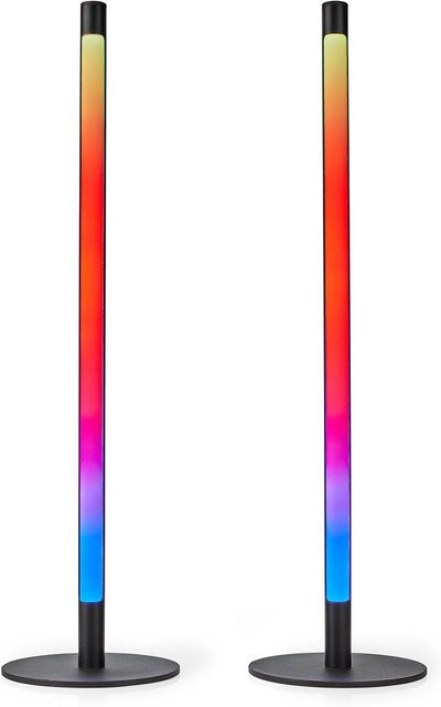 Nedis WIFILD10RGBW RGBW LED Stimmungslicht Eckenleuchte aus Metall in Multicolour mit Fernbedienung und Timer für Smart Home Steuerung via Tuya, Alexa, Google Home und Siri - Bild 1