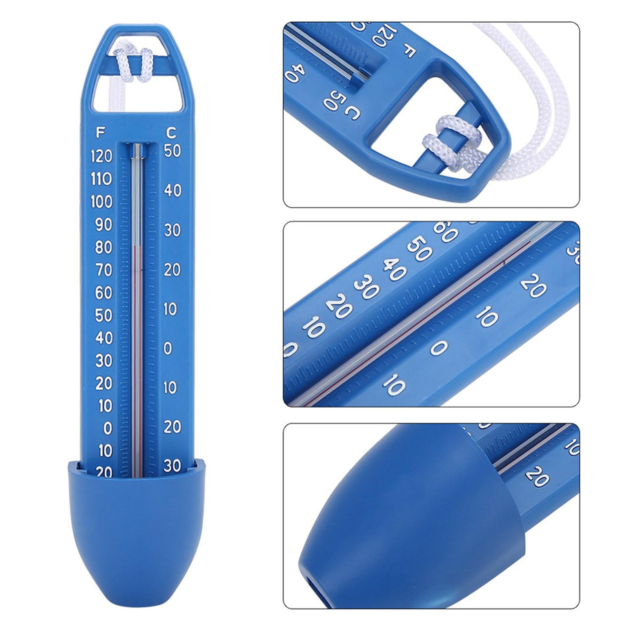 TOMTOP JMS 2er Set Schwimmendes Schwimmbadthermometer für Schwimmbad, SPA, Sauna und heiße Quellen, B/H/T: 16,5 x 3,7 x 3,7 cm - Bild 4