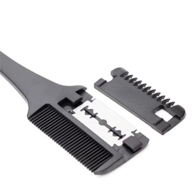 Haarschneidekamm mit Rasierklingen, Schwarz, Unisex - Bild 5